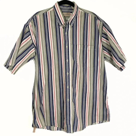 St. Johns Bay Vintage Men's Striped Button Down Size Large - Picture 1 of 6
